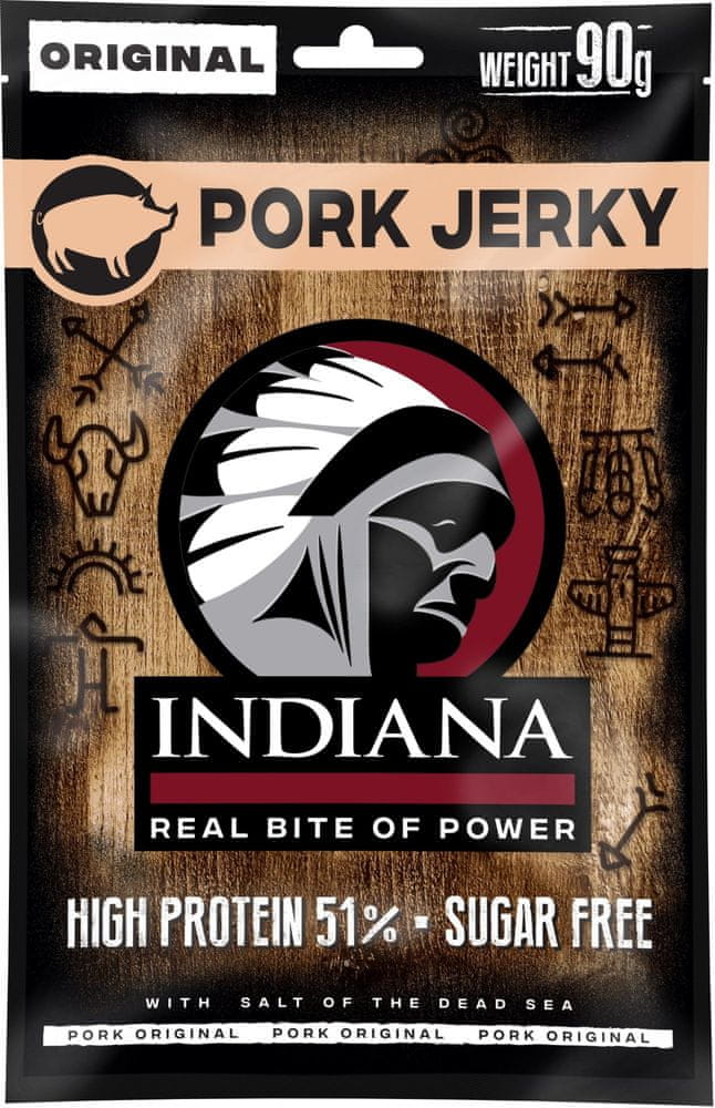 Indiana sušené mäso Jerky bravčové Original ZIP 90g